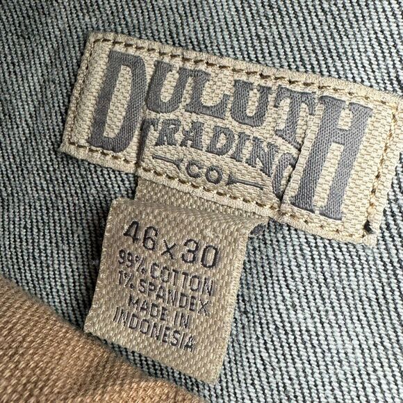 DULUTH Men's 46x30 Flex Ballroom Jeans‎ Gray Relaxed Fit Cotton Stretch Straight - Picture 5 of 11